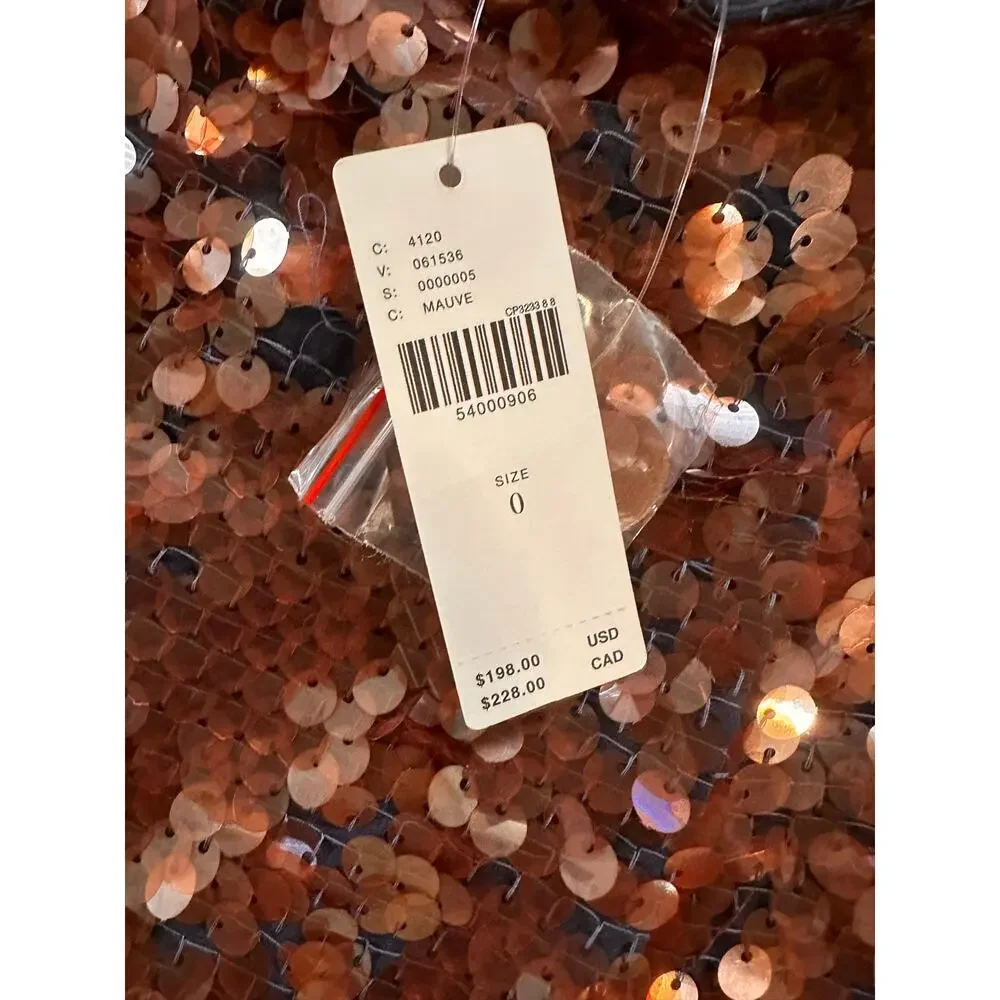 NWT Anthropologie Dhruv Kapoor Leonita Sequin Asymmetrical Skirt Size 0